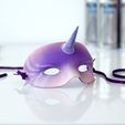 VECTARY_unicorn_mask.jpg Download free STL file Halloween Unicorn Mask • Design to 3D print, VECTARY