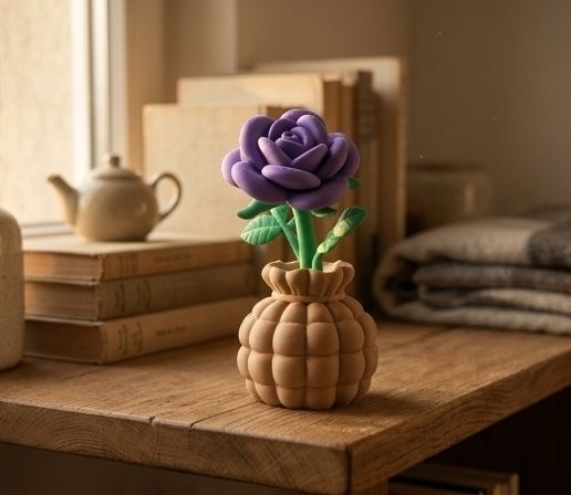 Balloon Flower Rose Bouquet Sculpture 3D model
