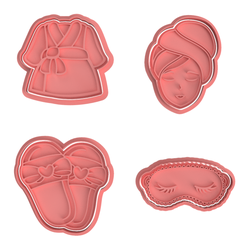 Spa-Set.png STL file Spa Theme Cookie Cutter Set of 4・Design to download and 3D print