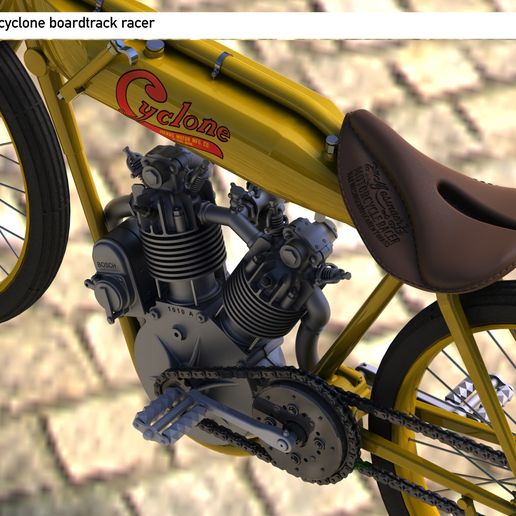 🌀 1/12 1914 Cyclone 1000 Boardtrack Racer・ STL File for 3D printing・Cults