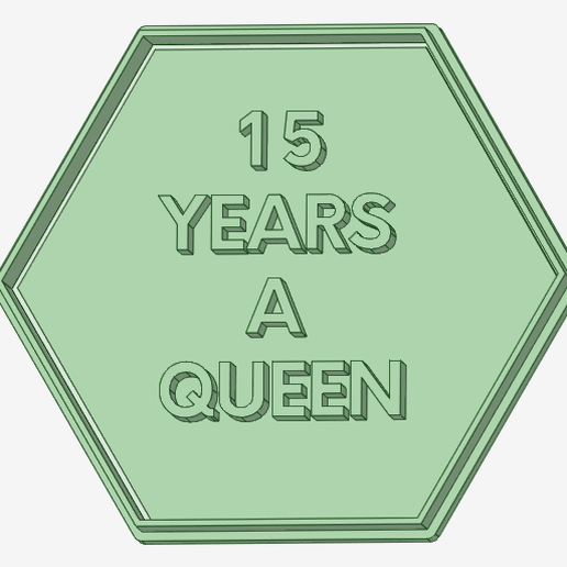 15 Years queen cookie cutter 3D model