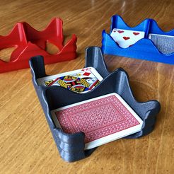 wavy_card_1.jpg Free STL file Wavy Card Tray - Dual Deck Playing Card Holder・3D printer model to download