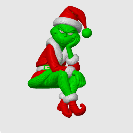 Sitting Christmas Green Monster - Fan Art Shelf Sitter Figurine STL