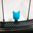 bike-cat-blue.png STL file Cat Head Feline Car Truck Bike Tire Tyre Wheel Valve Stem Caps Cover・3D printing model to download