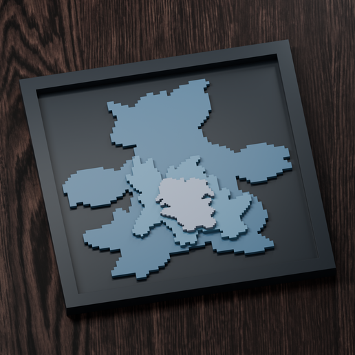 Nidoqueen Line - Pokemon Silhouette Frame | Gen 4 sprite style | STL