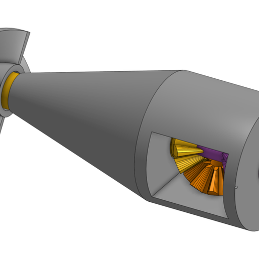 Free STL file Contra Rotating Propeller Gearbox For Toy Torpedo 🚁 ...