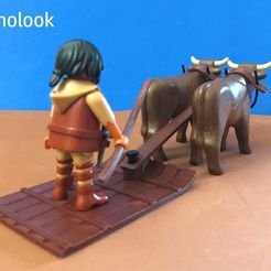 s-l1600.jpg STL file Medieval miniature Threshing floor for playmobil scale figures・3D printing template to download