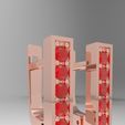untitled.1209.jpg Classic Rectangular Earrings 3D Model for Printing - English Lock Leverback - 12 Round Stones 2.0mm - STL Jewelry Design for Gold Silver Casting