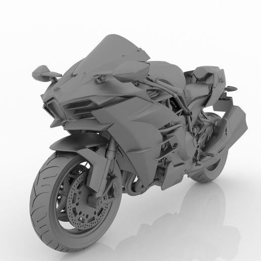 Motorcycle Kawasaki Ninja H2 3D Model for Print STL File 3D model