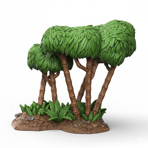 🍹 Stylized Tropical Tree Cluster | Chibi Palm/Bamboo Grove・ STL File ...