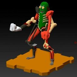 308693227_1521369821627640_515552662946884854_n.jpg STL file Cucumber Rick_Pickle Rick phone holder・3D print object to download