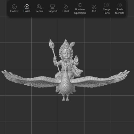 Lord Kartikeya on Peacock – 3D Printable Model
