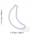 banana~4in-cm-inch-top.png Banana Cookie Cutter 4in / 10.2cm