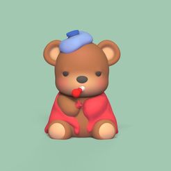 Cod136-Sick-Bear-1.jpeg 3D file Sick Bear・3D printing template to download