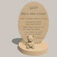 Shapr-Image-2023-08-03-125341.png God bless this Child, Love Teddy Bear, comforting gift, Baptism, Christening,  religious event, nursery plaque, baby sleep well prayer