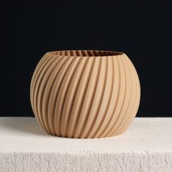 3D_Printed_Sphere_Planter_Striped_3D_model_Slimprint.jpg Sphere Planter Striped, Vase Mode, Slimprint