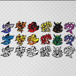 PokemonFullPack.png 15 keychains Pokemon Legendary Birds and Creator Trio