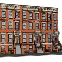 Brownstone Scenic.JPG 3D file PREMIUM N Scale Brooklyn Brownstone・3D printing design to download