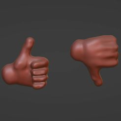 thumb.jpg Файл STL Палец вверх или вниз - жетоны ресурсов или статусов в настольной игре・Шаблон для 3D-печати для загрузки