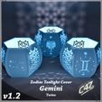 Zodiac Tealight Cover LT Twins Gemini (Twins) Zodiac Tealight Cover