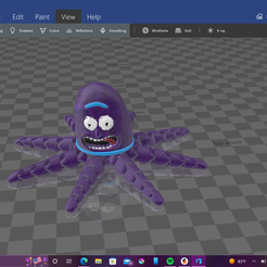 3D Builder -Fidget Octopus Ring V3 = Insert Object Edit Paint View Help Nea i (eT @ Wireframe fans er re] Ungroup Select all Deselect all aistaes-asretel a) Sticky selection en B Dc Ye © Lee ee a. Fi) 3MF file Octo-Rick・3D printer model to download