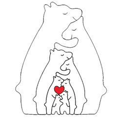 8.png Archivo STL BEAR MAMA KID FAMILY 8 DECOR puzzle・Modelo para descargar y imprimir en 3D