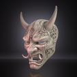 untitled311.png Oni Demon Mask STL – Horned Dark Fantasy Mask 3D Print Model