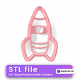 Rocket-cookie-cutter-card.png Rocket cookie cutter STL File -  Cookie Cutters of the Space