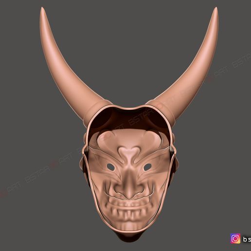 11.jpg Teufel Maske - Satan Maske - Hannya Maske - Halloween cosplay 3D-Druck Modell