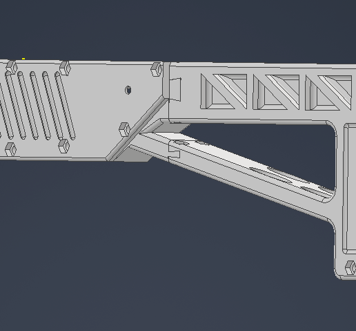 Redback crossbow stock with 6 bolt storage.