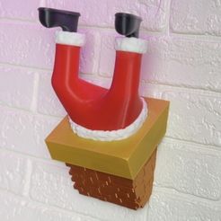 BAA4F5F6-368D-486D-BEC9-35D18648BFA2.jpeg Archivo 3D santa atascado escultura de pared・Objeto de impresión 3D para descargar