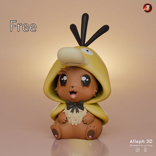 🆓 FREE eevee psyduck style・Free STL File for 3D printing