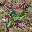 FLYING SERPENT, QUETZALCOAT, WINGED SERPENT, ARTICULATING FLEXI WIGGLE PET, PRINT IN PLACE, FANTASY SNAKE