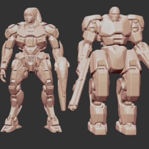 Xcom Major Valkyrie Jhonson Mech and Sergeant Leo Straße Mech