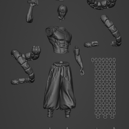 🎨 3d figure model jujutsu kaisen toji fushiguro・ OBJ File for 3D ...