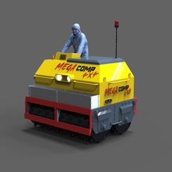 Walze1.jpg STL file Roller compactor construction site RC Truck 1:14.5・Design to download and 3D print
