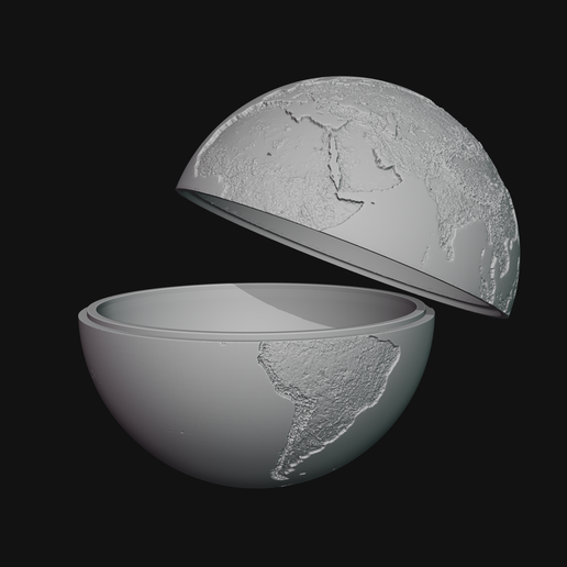 Earth Globe Planter – 3D Print Ready Sphere Pot for Casting