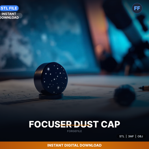 Telescope Focuser Dust Cap, 2 Inch Size, Keeps Optics Clean - 3D Printable STL File