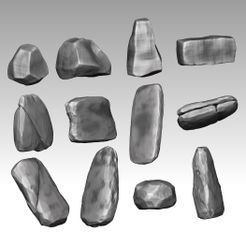 Todas.jpg Fichier STL VARIÉTÉ DE ROCHES ET DE PIERRES・Modèle pour imprimante 3D à télécharger