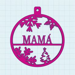 Image-MAMA.jpg Christmas tree balls MAMA. Christmas ornaments. Christmas bulbs with name. Adorno Árbol de Navidad MAMA.