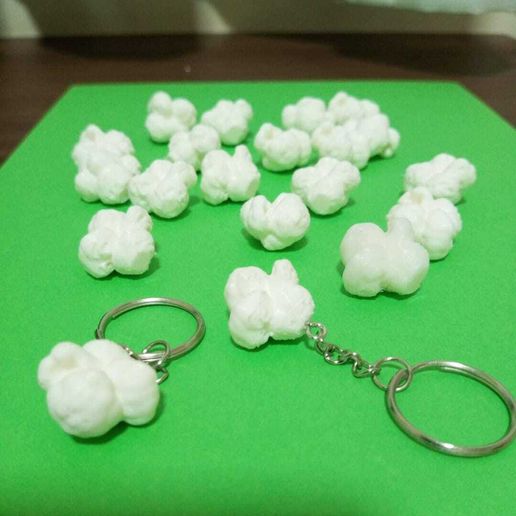 🍿 Popcorn Style Keychain Fun 3D Printed Accessory・ STL File