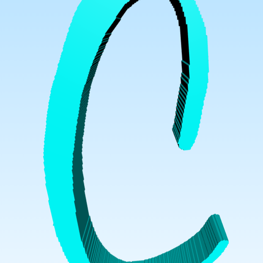 Letter C airnon, letra C abc 3D model