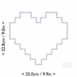 pixel_heart~9.5in-cm-inch-top.png Pixel Heart Cookie Cutter 9.5in / 24.1cm