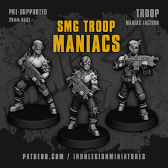 SMG-MANICS.png Fichier 3D Troupe SMG - Maniaques・Plan à imprimer en 3D à télécharger
