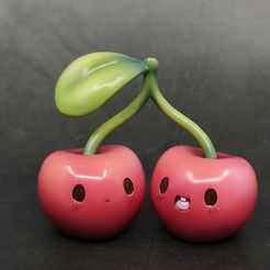 kirsche1.jpg 3D file Chibi SD cute cherry figure vegetable fruit・3D print object to download
