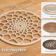 9f65e1264f207829e5ac7e1d6f08c71d_display_large.jpg Fichier STL gratuit Diverses structures organiques Trivets cnc/laser・Design à télécharger et à imprimer en 3D