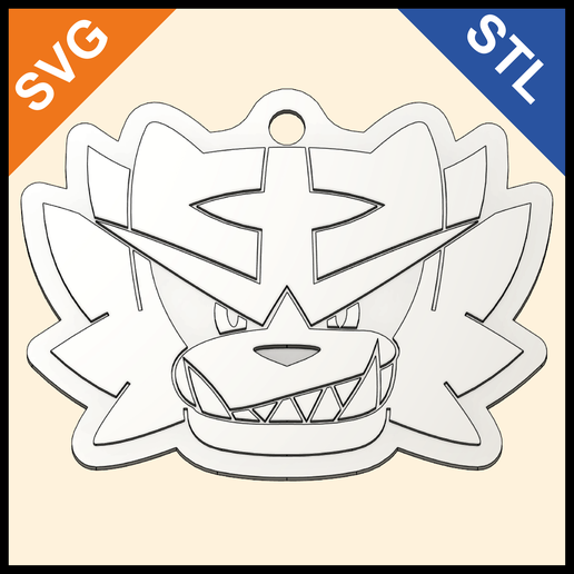 Incineroar Keychain – Shuffle-Style Pokémon – STL & SVG