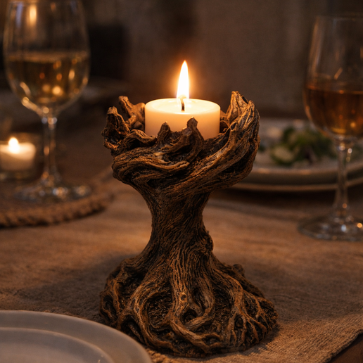 Tree Root Candle Holder STL File – Organic Candle Stand