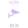 CCTV-White.stl Decorative plate: CCTV 24H