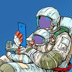 astronauta-mãe-ou-pai-com-um-bebê-e-uma-criança-futuro-espacial-colonização-amor-cuidado-ilustração.webp 3 em 1 Apple Iphone MAGSAFE Charger, Apple Watch e Suporte para  7 Pulseiras Família Astronauta